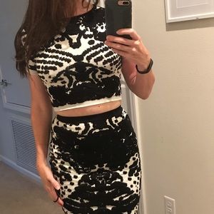 Black and White two piece dress